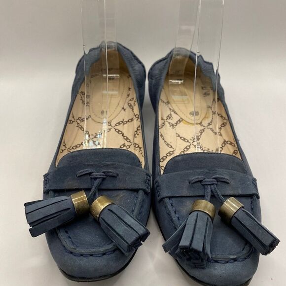 Celine Iconic Blue Suede Loafers With Tassel Size 38 - Picture 2 of 9